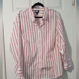 Lands' End Red and White Striped Women's Blouse